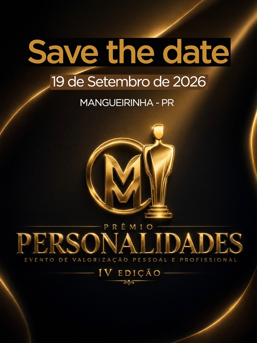 Prêmio Personalidades 2026 - Save the Date 19 de Setembro